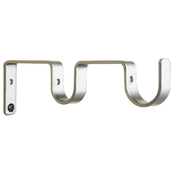 Muscle Masters Curtain Double Rod Brackets Set for Bedroom Window Wall Decoration New 2019 Silver 
